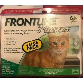 Frontline Plus for CATS 8 WEEKS  6 Doses GENUINE FACTORY SEALED FREE SHIPPING