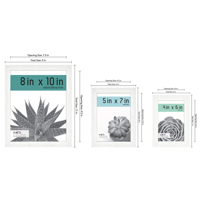 MCS Gallery Essential 7 Piece Frame Set, White Woodgrain