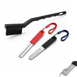 LINKSORA フックシャープナー 釣り用品 針研ぎ器 持ち運び便利 再利用可能 研削器 2個セット 付属ブラシ‌（赤+黒）