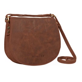 STILORD 'Lilly' Small Leather Bag Women's Vintage Shoulder Bag Handbag for Going Out Evening Bag Party Bag Leisure Bag for Women Genuine Leather, Veleta - brown., Modern, vintage