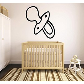 Baby Pacifier Boy Girl Unisex Newborn Infant Nursery Bedroom Decor Peel & Stick Sticker Vinyl Wall Decal - 22 Colors Available - Discounted Size: 20 Inches x 40 Inches