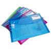 Rapesco 0700 ID Popper Wallet, A4+, Bright Transparent Colours, Pack