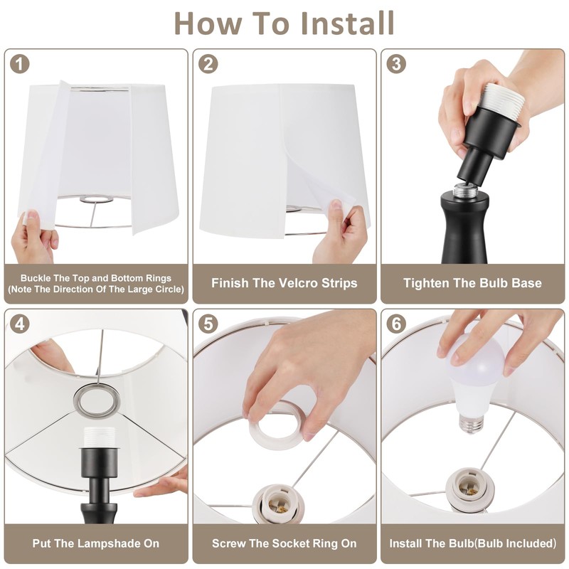 Seealle Modern Table Lamps Set of 2 - Touch Bedside