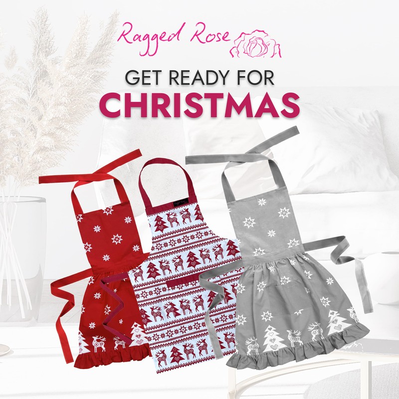 Ragged Rose Christmas Apron - Kids Aprons for Cooking &