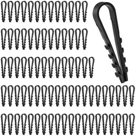 FLEXNOVA Loop Dowels, Pack of 100 Dowel Clamp 5-10 mm Cable Clamp Clamping Range U-Shaped Nylon Plug-In Tabs Dowel Plug-In Loop Dowels for Cable Attachment (Black)