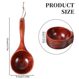 Bath Salt Scoop Wooden Kitchen Scoop Rice Spoon Multipurpose Large Solid Wood Water Spoon Scoops for Canisters Flour Scoop 8 Inch Soup Scoop Round Serving Soup for Cooking Stirring
