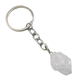 Clear Quartz Crystal Car Key Holder - Crystals and Healing Stones Car Keys Keychain for Gift for Christmas Stockings Stuffers for Women Men Teen Kids (Raw Crystal Keychain)