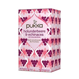 PUKKA Bio Holunderbeere & Echinacea Tee, 1er Pack (20 x 2,0 g Teebeutel) - BIO