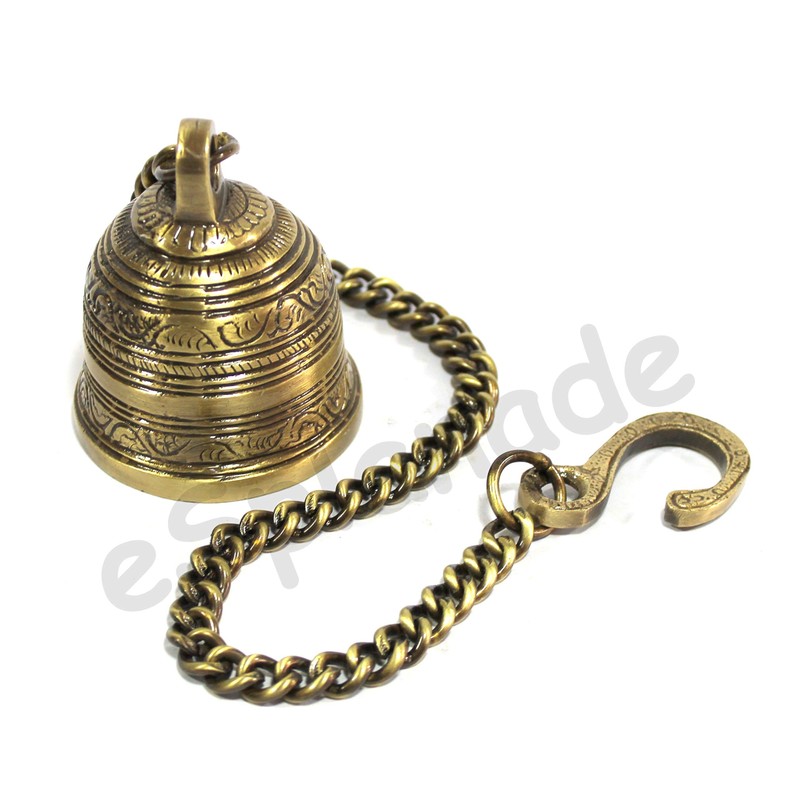 eSplanade - Ethnic Indian Handcrafted Brass Temple Bell with Chain