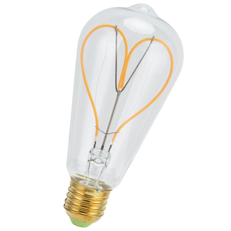 Light Bulb Love Peach Heart Shaped Transparent LED Filament Lamp