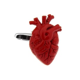 Anatomical Human Anatomy Medical Steampunk Nurse Heart Doctor Surgeon Red Pair Cufflinks, Brass, No Gemstone