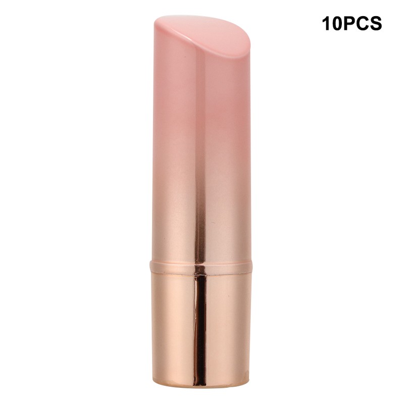 10pcs Round Empty Lipstick Tube Lip Balm Refillable Shell Container