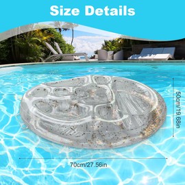 Mineup Aufblasbarer Getränkehalter, Getränkehalter Pool, 8 Löcher Große Kapazität Floating Coasters,Poolbar Aufblasbar, Schwimmender Getränkehalter, Pool getränkehalter für Party, Beachparty, 70*50cm