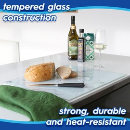 Harbour Housewares Round Glass Chopping Board - 30cm - Marble - 1x Tempered Heat-Resistant Home Kitchen Worktop Saver Hob Cooker Stove Top Surface Protector Cover Cutting Boards