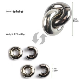 Hokant 4pcs Metal Brain Teasers Puzzles- 3D Unlock Interlocking Puzzles IQ Logic Test Disentanglement Educational Toy Gifts for Adults