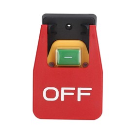 TENOL Red Cover Emergency Stop Push Button Switch Electromagnetic Start Switch Replace Parts Easily Install AC250V 16A Weatherproof, 5 Pin