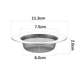 Hinapan 2 Pieces Kitchen Sink Strainer, Stainless Steel Sink Drain Strainer, Anti-Clogging Mesh Drain Strainer for Kitchen Sinks, 11.3 cm Diameter