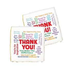 24-Qty Thank You Words of Praise Sugar Cookies for Employee and Client Appreciation - Wrapped Frosted Cookies with Exclusive Word Cloud Design