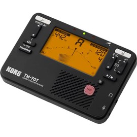 Korg Korg TM-70T Tuner and Metronome w/ Sound Out Mode, Transpose Mode, and Chromatic Mode - Black