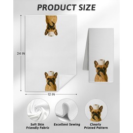 FGFK Funny French Bulldog Bathroom Hand Towels, French Bulldog Frenchie Gifts for Women, Funny Dog Hand Towels, Dog Bathroom Decor, Frenchie Mom Gifts, 16x24 Inch