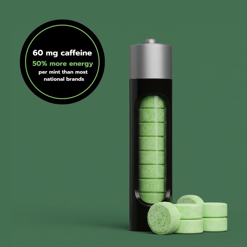 Caffeine Mints by Rally, 60 Milligram, Instant Energy, Fresh Breath,
