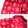 HISDERN Mens Tie Christmas Snowflake Red Ties and Pocket Square