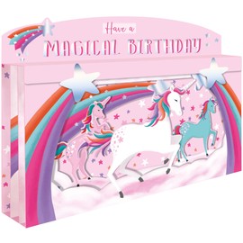 Spectacular 3D Unicorn & Rainbows Magical Birthday Card Freestanding Cards SPT004
