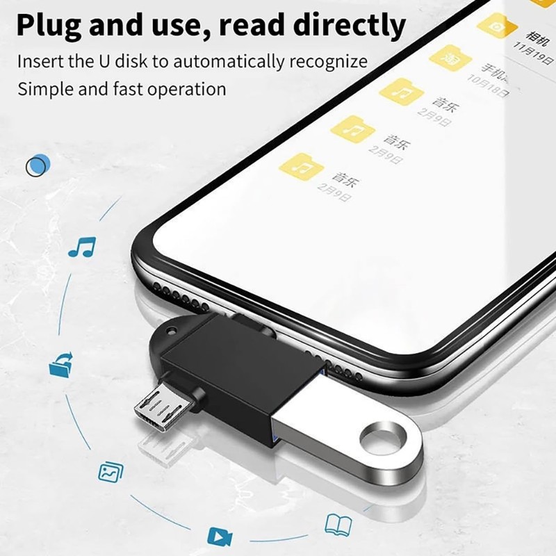 2 in 1 OTG Adapter USB C and Micro USB