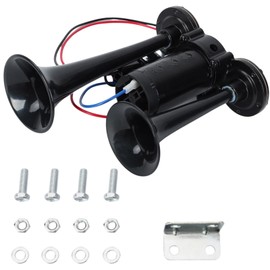 600DB Super Loud Dual Electric Air Horns Kit for Vehicles - With Compressor, Applicable for Cars, SUVs, Trucks, Boats (Black)