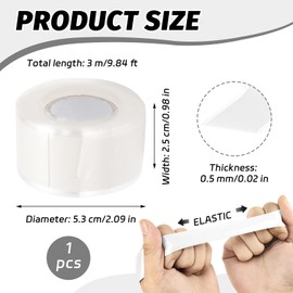 BangBoom White 9.8 Ft Silicone Grip Tape for Handles, Waterproof Self Fusing Silicone Tape, Water Hose Repair Tape for Pull Up Bars, Dumbbells, Sports Gym Equipment, Tools, Baseball Bat