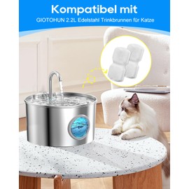 Haliya 12 Stück Ersatzfilter für Giotohun 2.2L Katzenbrunnen, Filters für Katzenbrunnen Edelstahl, Katzenbrunnenfilter mit 12 Schaumstofffiltern (12+12)
