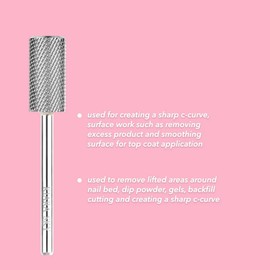 Kiara Sky Professional Nails Stainless Steel Universal Drill Bits for e-file Nail Drill (Large Barrel Medium Bit (Silver))