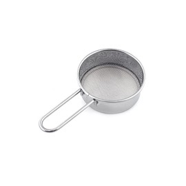 Small Strainer, Flour Colander Mini Small Flour Sifter for Baking Powder Sugar Coffee Pastas Tea, 2.6 inch Sieve 40 Fine Mesh Strainers, Stainless Steel Food Strainer Mini Sifter with Handle