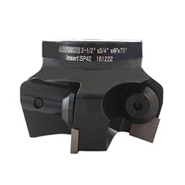 Accusize Industrial Tools 2-1/2 inch Dia. Indexable Face Milling Cutter 75 Degree, Positive Rake, 3/4 inch Bore, with Inserts, 2509-0010