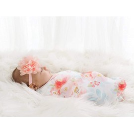 Newborn Baby Blanket Baby Receive Blanket Swaddling Blanket Printed Baby Swaddle Receive Blanket (Red Rose)