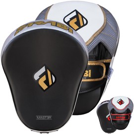Farabi Sports Curved Focus Pads, Hook & Jab Mitts, Boxing Training Pads Made with Genuine Cowhide Leather