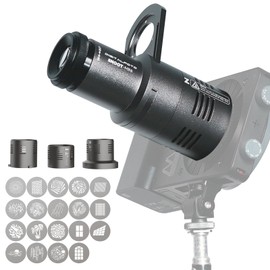 DF DIGITALFOTO Mini Optical Snoot Projector, Photography Spotlight Attachment with Zhiyun/Ulanzi/Godox Mount,19 Gobos,Magnetic Frame,Compatible with ZHIYUN CINEPEER CX100, Godox ML100Bi/ML60IIBi