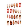 Tortoiseshell Leopard French Tip Press on Nails Medium Almond Fake