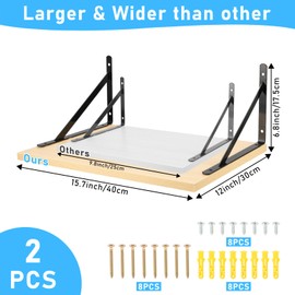 2 Pcs Projector Wall Mount Shelf, Projectors Deep Floating Shelves, Projectors-Rack Holder for Wall, Modem Wide Wall Box Shelf for Projector/Modem/Router, Router Shelves for Living Room Bedroom