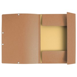 Exacompta 55524E Sammelmappe (Manila-Karton, Gummizug, 3 Klappen, 400g, DIN A4) tabak, 1 Stück