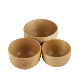 Captain Stag UP-2657 Wooden Tableware, Dishes, Bowls, Rice Bowls, Stacking, Wooden Cups, Set of 3, Capacity: Large, 15.3 fl oz (440 ml), Medium, 11.2 fl oz (330 ml), Small/7.8 fl oz (200 ml)