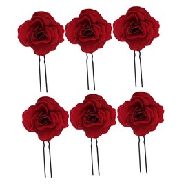 Minkissy 6pcs Rose Hairpin for Wedding Decorations Bridal Hair Clip Flower Petals Hairpin