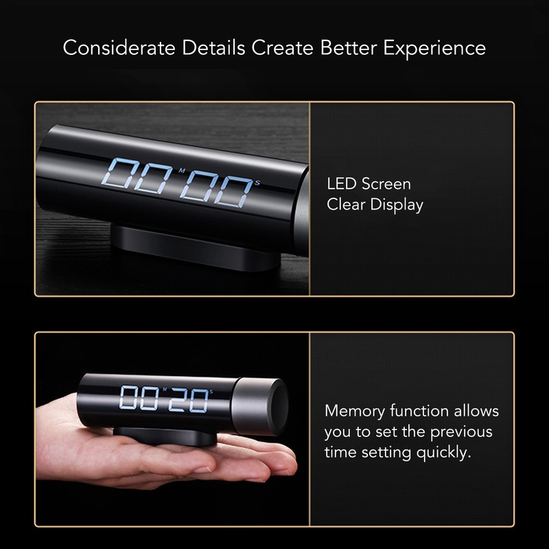 Digital Kitchen Timer Magnetic Base High Accuracy LED Screen Memory