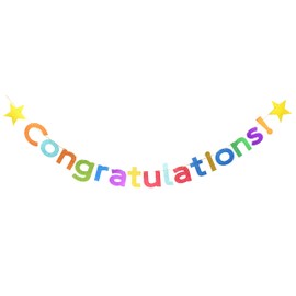 zxyxka Colorful Glitter Congratulations Banner for Wedding,Anniversary, Graduation,Congrats Master Bunting,Retirement Party Decorations Supplies