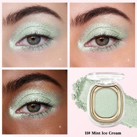 Shimmer Eyeshadow Palette, Matte Single Eye Shadow Palette Makeup for Older Women, Lightweight Blendable Pigmented, Natural Eye Brightening Makeup for Daily Use, Compact (B11#, Pack of 1)