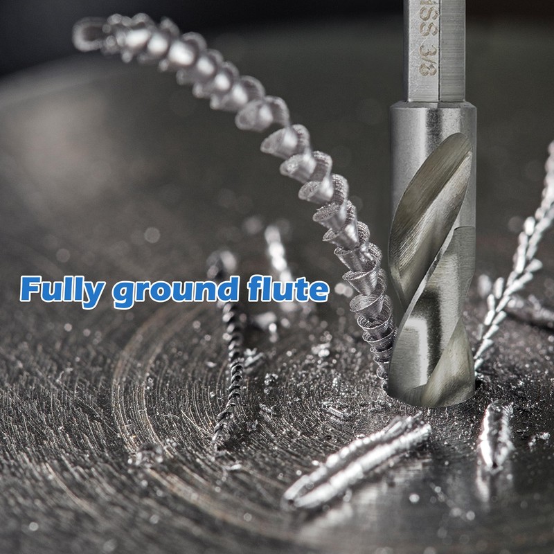 Stubby Drill Bit Set for Metal,6 pcs 1/4" Hex Shank