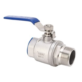 1 1/4 Inch DN32 Ball Valve with Female Thread and Male Thread, 304 Stainless Steel, 1000 WOG, for Water, Seawater, Air, Oil, Steam Media