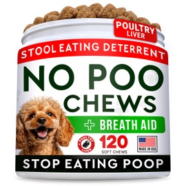 STRELLALAB No Poo Chews for Dogs - Coprophagia & Stool Eating Deterrent with Probiotics, Digestive Enzymes & Breath Aid Support - Stop Dog Poop Eating - Made in The USA - 120 Soft Chews