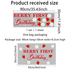 Berry First Birthday Decal - Sweet One Birthday Party Decoration,Berry First Birthday Decorations,Berry 1st Party Supplies,Strawberry Decals (Berry Decal)