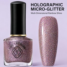 10ML Glitter Nail Polish, Quick Dry Holographic Sparkle, No UV Needed